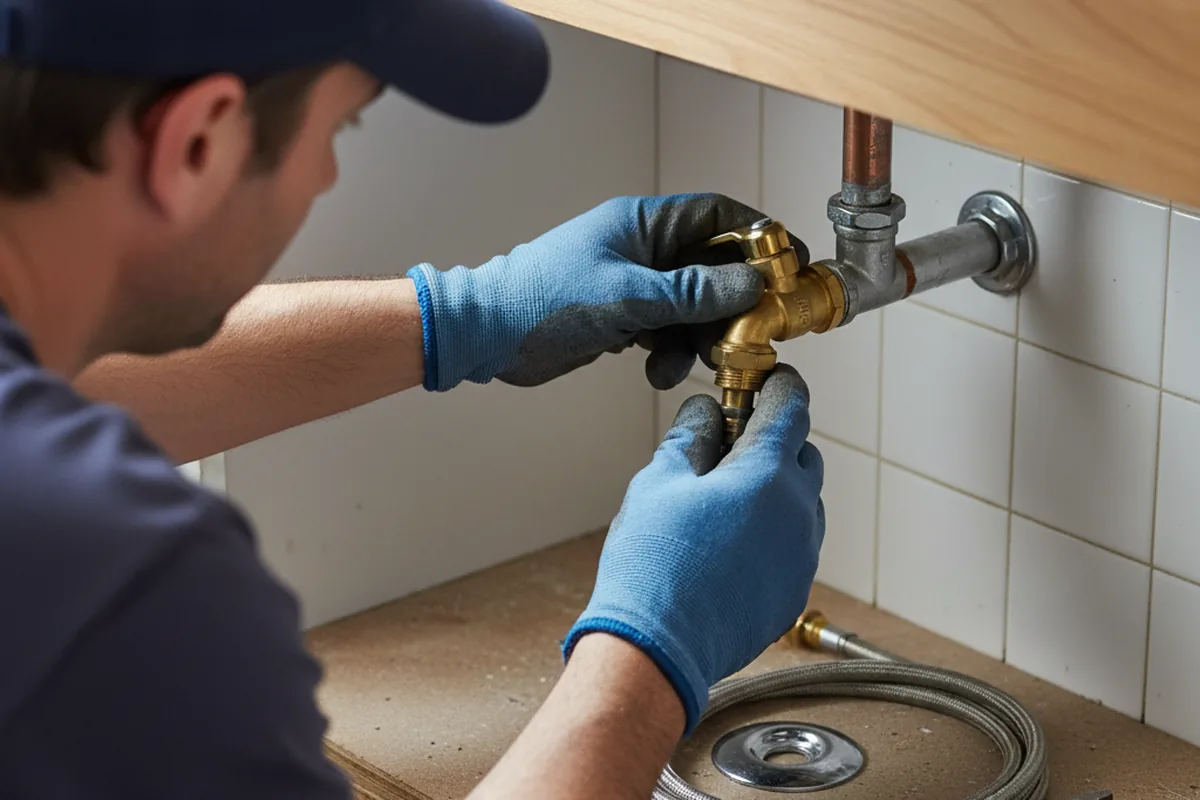 Shutoff valve and fitting work during Faucet and Fixture Repair in Minoa